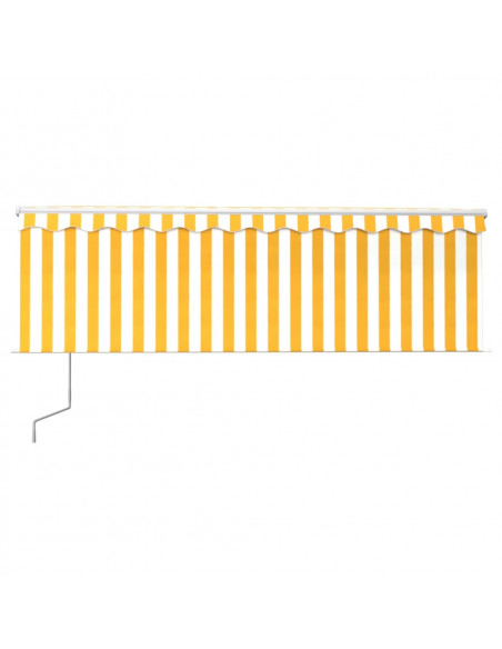 Tenda Automatica con Sensore Vento LED 4x3 m Gialla/Bianca