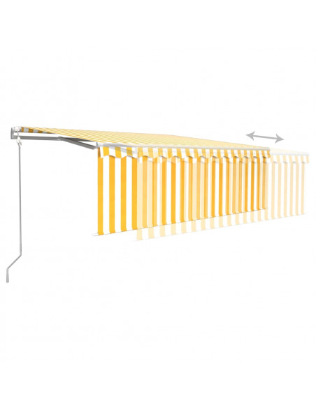 Tenda Automatica con Sensore Vento LED 4x3 m Gialla/Bianca