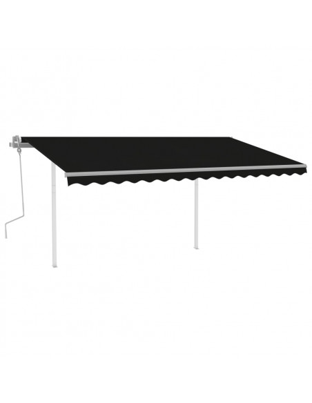 Tenda da Sole Retrattile Manuale con LED 4x3 m Antracite