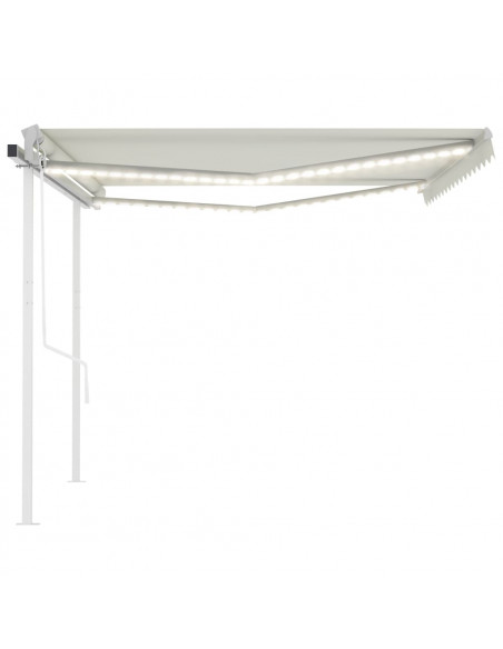 Tenda Automatica con Sensore Vento e LED 4x3 m Crema