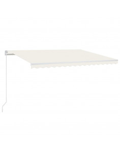 Tenda da Sole Retrattile Manuale con LED 400x300 cm Crema 2