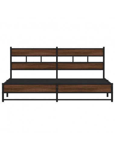 Giroletto senza Materaso in Metallo Rovere Marrone 180x200 cm