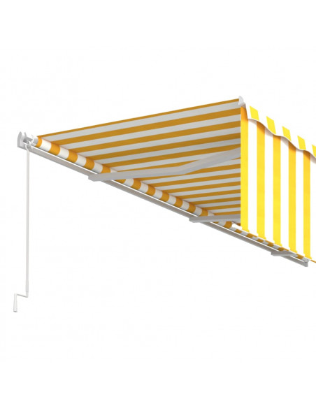 Tenda Sole Retrattile Manuale con Parasole 6x3m Gialla Bianca