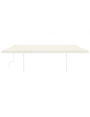 Tenda da Sole Retrattile Manuale con Pali 6x3m Crema