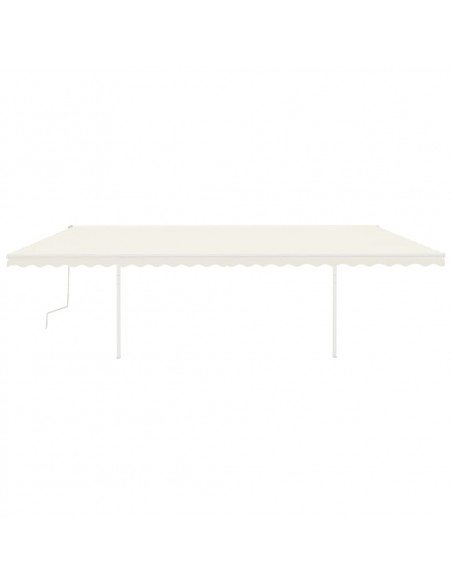 Tenda da Sole Retrattile Manuale con Pali 6x3m Crema