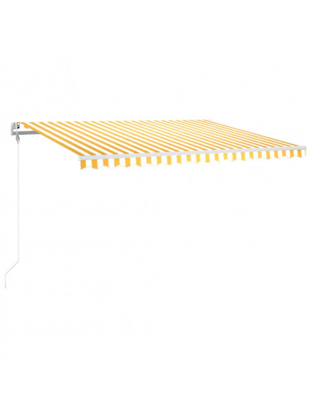Tenda Automatica con Sensore Vento LED 400x300 cm Gialla Bianca