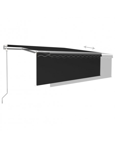 Tenda Automatica Parasole Sensore Vento e LED 4x3m Antracite