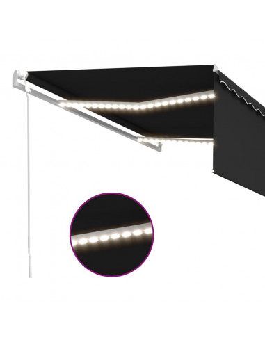 Tenda Automatica Parasole Sensore Vento e LED 4x3m Antracite