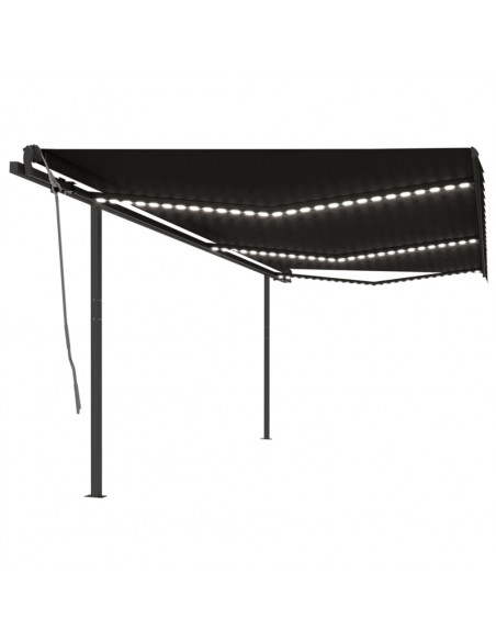 Tenda da Sole Retrattile Manuale con LED 6x3,5 m Antracite