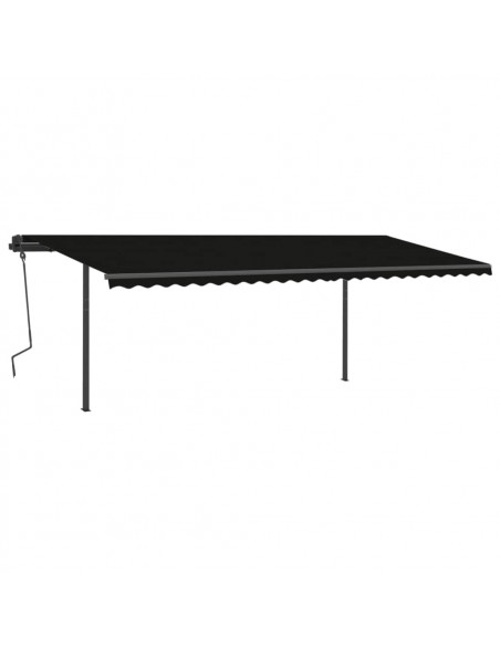 Tenda da Sole Retrattile Manuale con LED 6x3,5 m Antracite