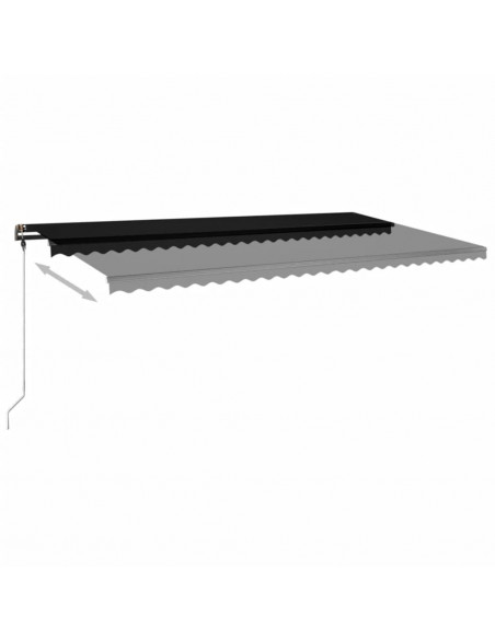 Tenda da Sole Retrattile Manuale con LED 600x300 cm Antracite