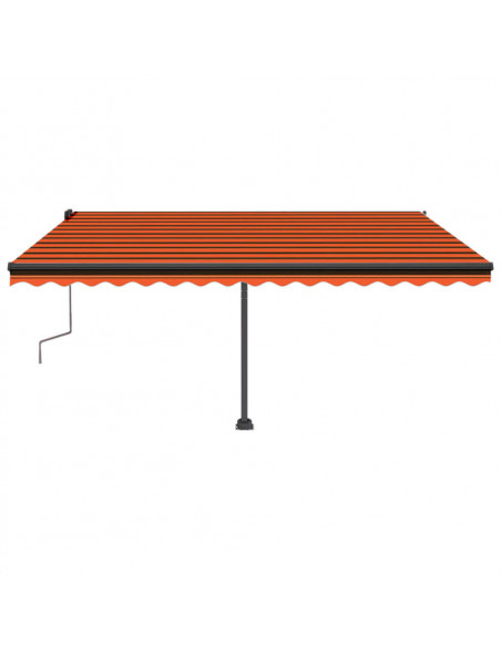 Tenda da Sole Manuale con LED 400x350 cm Arancione e Marrone