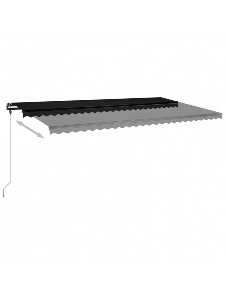 Tenda da Sole Retrattile Manuale con LED 600x350 cm Antracite