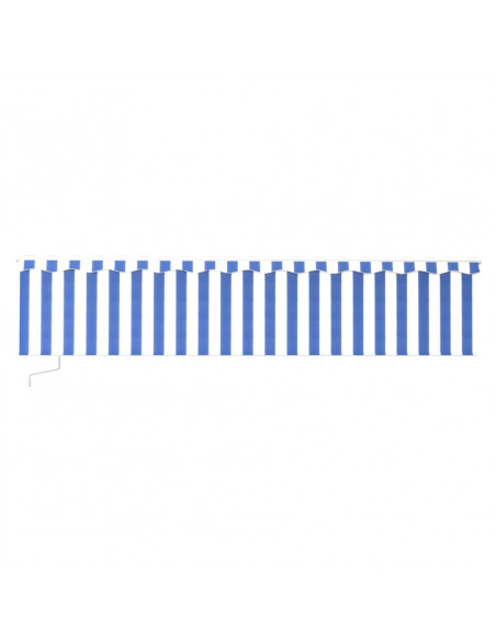 Tenda Sole Retrattile Manuale con Parasole 4x3m Blu e Bianc6
