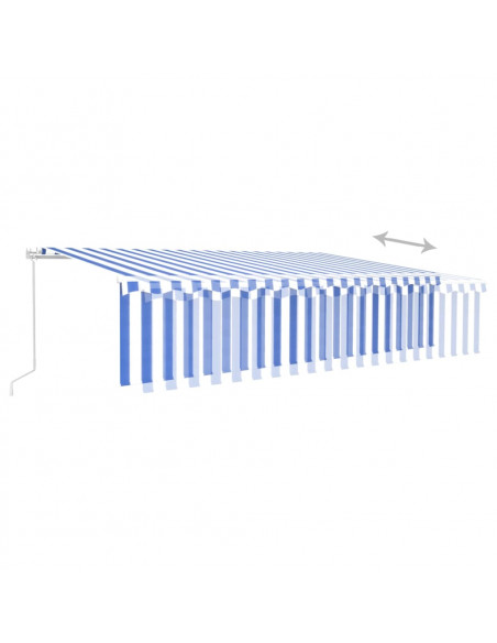 Tenda Sole Retrattile Manuale con Parasole 4x3m Blu e Bianc6