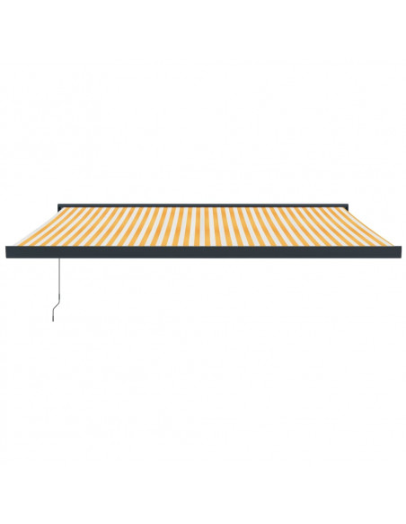 Tenda Sole Retrattile Gialla e Bianca 4x3 m Tessuto e Alluminio