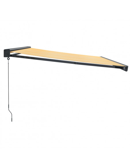 Tenda Sole Retrattile Gialla e Bianca 4x3 m Tessuto e Alluminio