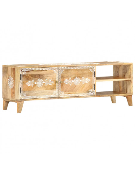 Mobile Porta TV 120x30x40 cm in Legno Massello di Mango