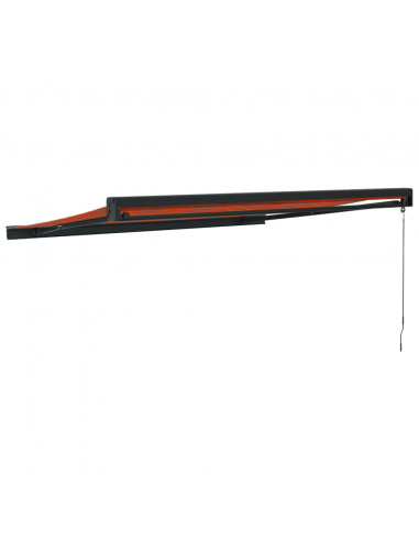 Tenda Retrattile Arancione e Marrone 3x2,5m Tessuto e Alluminio