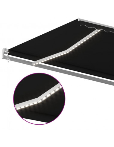 Tenda Automatica con Sensore Vento e LED 600x300 cm Antracite