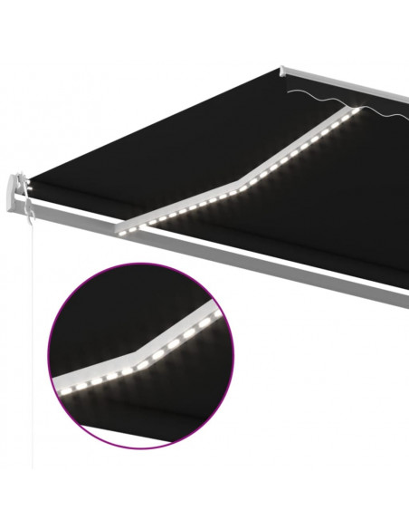 Tenda Automatica con Sensore Vento e LED 600x300 cm Antracite