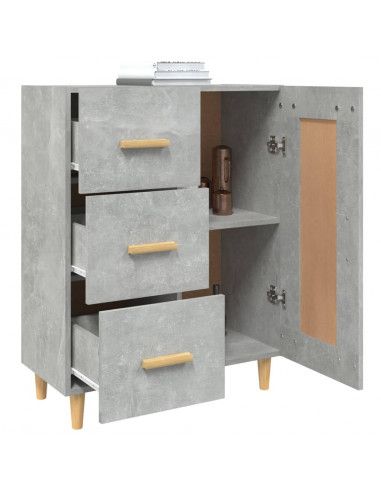 Credenza Grigio Cemento 69,5x34x90 cm in Legno Multistrato