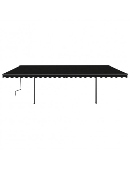 Tenda da Sole Retrattile Manuale con Pali 6x3 m Antracite