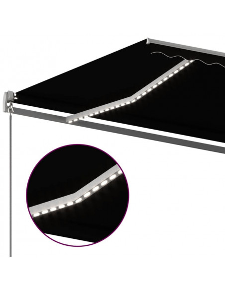 Tenda da Sole Automatica con Sensore Vento e LED 6x3m Antracite