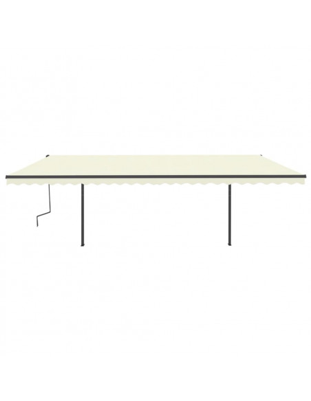 Tenda da Sole Retrattile Manuale con LED 6x3 m Crema