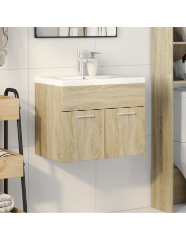 Mobile da Bagno con Lavabo Integrato Rovere Sonoma