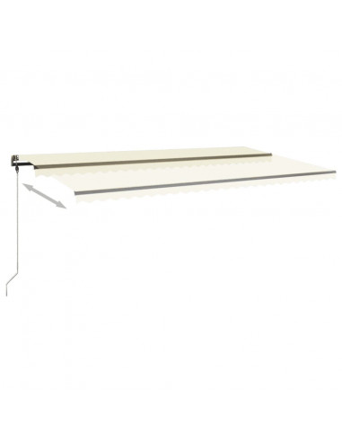 Tenda da Sole Retrattile Manuale con LED 600x300 cm Crema