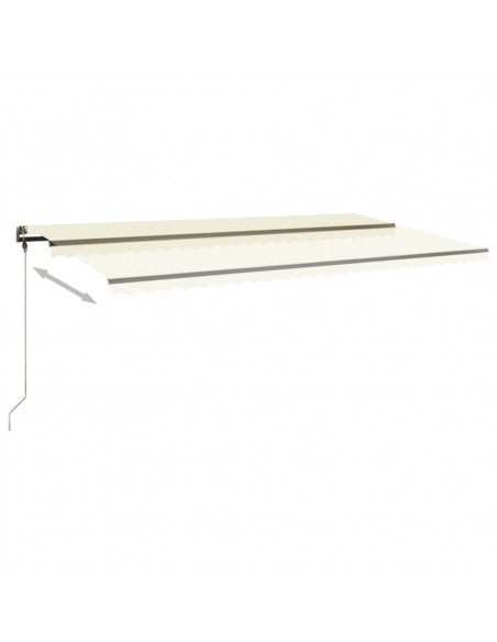 Tenda da Sole Retrattile Manuale con LED 600x300 cm Crema