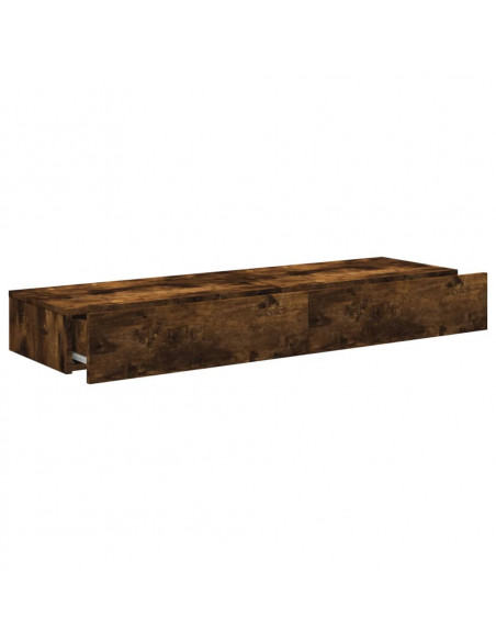 Mobili Porta TV con Luci LED 2 pz Rovere Fumo 60x35x15,5 cm