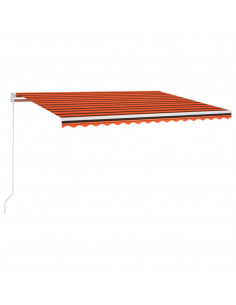 Tenda da Sole Retrattile Manuale LED 450x350 cm Arancio Marrone 2