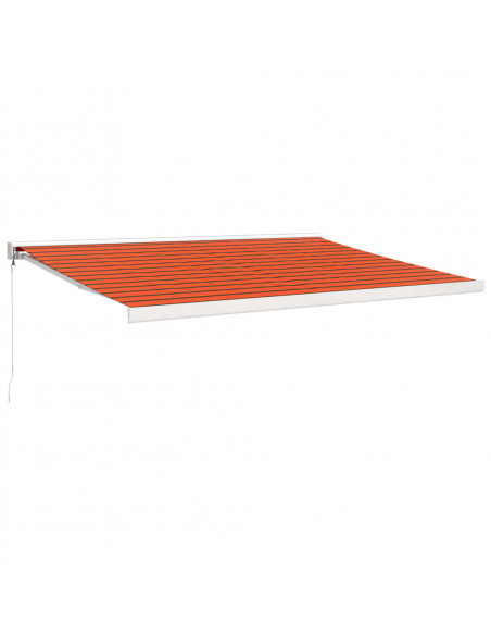 Tenda Sole Retrattile Arancione Marrone 4x3m Tessuto Alluminio