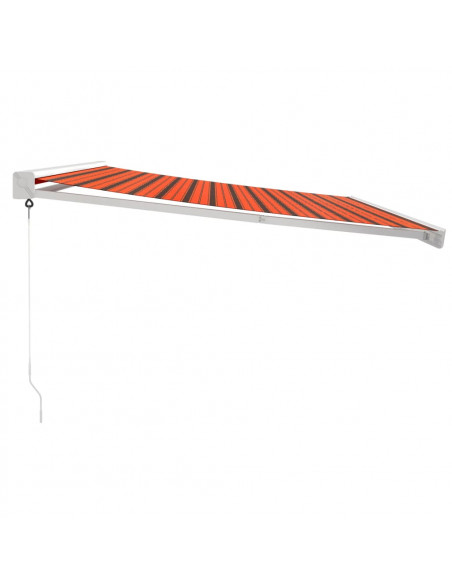 Tenda Sole Retrattile Arancione Marrone 4x3m Tessuto Alluminio