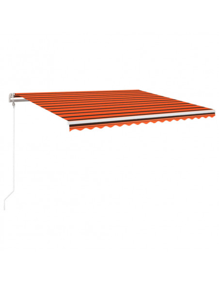 Tenda Automatica Sensore Vento e LED 400x350 cm Arancio Marrone
