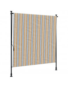 Tenda a Rullo Esterno Gialla e Bianca 200x270cm Tessuto Acciaio 2