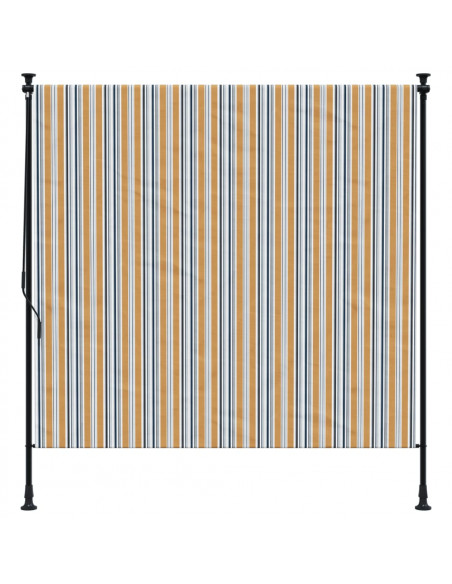 Tenda a Rullo Esterno Gialla e Bianca 200x270cm Tessuto Acciaio