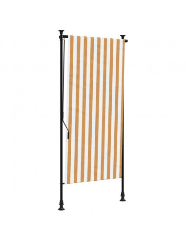 Tenda a Rullo Esterno Arancio Bianca 100x270cm Tessuto Acciaio
