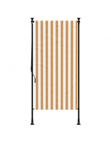 Tenda a Rullo Esterno Arancio Bianca 100x270cm Tessuto Acciaio