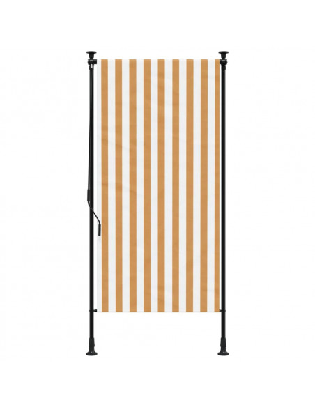 Tenda a Rullo Esterno Arancio Bianca 100x270cm Tessuto Acciaio