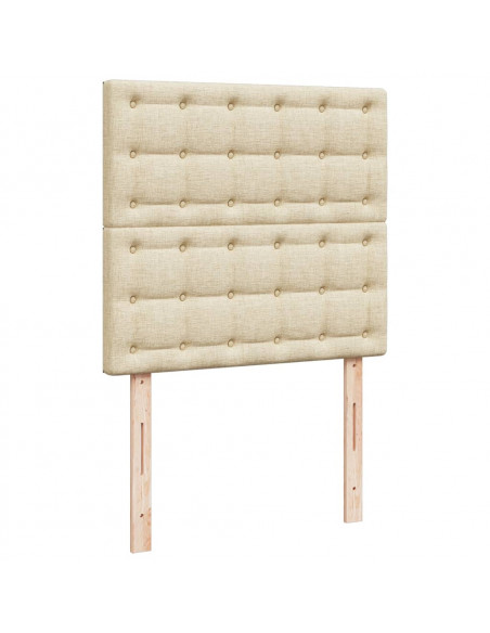 Giroletto a Molle con Materasso Crema 90x190 cm in Tessuto