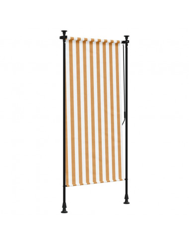 Tenda a Rullo Esterno Arancio Bianca 100x270cm Tessuto Acciaio
