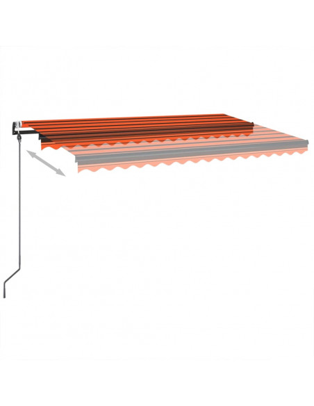 Tenda Automatica Sensore Vento e LED 400x350 cm Arancio Marrone