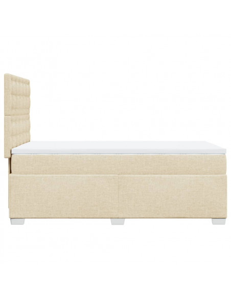 Giroletto a Molle con Materasso Crema 90x190 cm in Tessuto