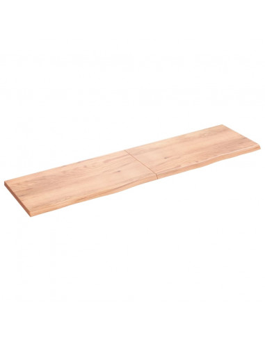 Ripiano Muro Marrone 200x50x(2-4) cm Massello Rovere Trattato