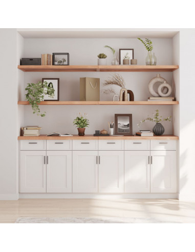 Ripiano Muro Marrone 200x50x(2-4) cm Massello Rovere Trattato