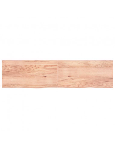 Ripiano Muro Marrone 200x50x(2-4) cm Massello Rovere Trattato