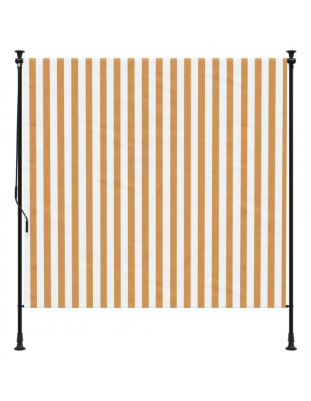 Tenda a Rullo Esterno Arancio Bianca 200x270cm Tessuto Acciaio